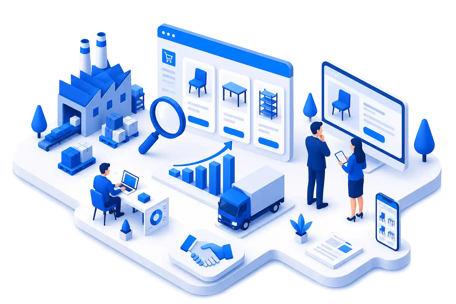 Illustration e-commerce B2B Web Direct